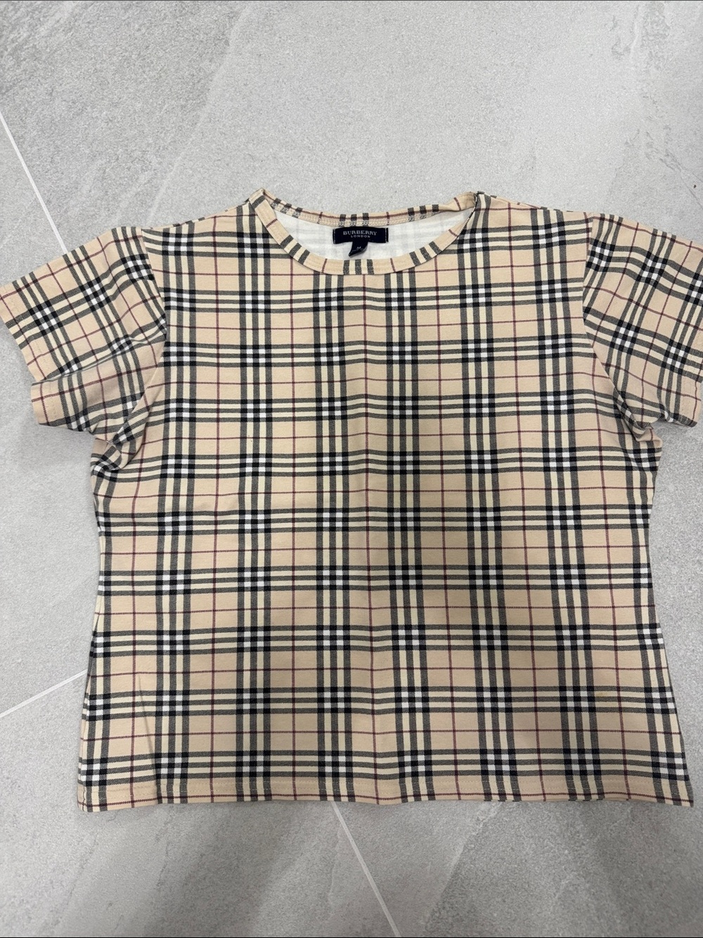 BURBERRY Beige Plaid Short Sleeve NWOT